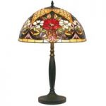 Blomstermønstret bordlampe i Tiffany stil