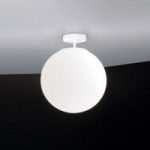 Sferis loftlampe i glas, 30 cm, hvid