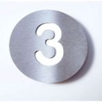 Husnummer “Round” i rustfrit stål – “3”