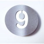 Husnummer “Round” i rustfrit stål – “9”