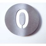 Husnummer “Round” i rustfrit stål – “0”