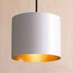Designer LED hængelampe Afra, hvid guld