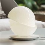 Skøn glas bordlampe med LED, Aibu