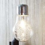 Changerende hængelampe Bulb i glas, krom