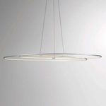 Oval LED hængelampe Flair, aluminium