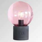Bordlampen Peacebubbles med glasskærm, lyserød