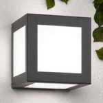 Kubisk Cubo udendørs væglampe i antracit