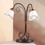 Elegant bordlampe CARTOCCIO, med 2 lyskilder