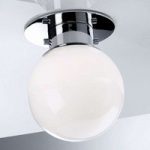 GLOBE klassisk kugle-loftlampe, krom