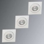 Kantet LED indbygningsspot Flip, vippelig, hvid