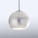 Hængelampe Vanity af glas med særligt look, sølv