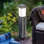 LED-solcelle stående lampe Rattan – universalhvid