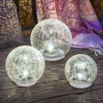 3 dele LED solcelle lampesæt Crackle Ball