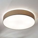 Gråbrun tekstilloftlampe Pasteri 76 cm