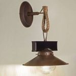 Rustik væglampe Nudos med blanding af materialer