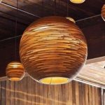 Ball – en rund hængelampe af pap, 45 cm