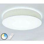 LED-loftlampe Ziola af stof, rund form, hvid