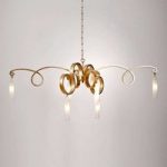 Elegant LED-pendellampe Fidanzata Gold 6 lyskilder