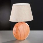 Keramik bordlampen Hill i træoptik