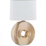Smuk bordlampe Eye med keramikfod guldfarver 54