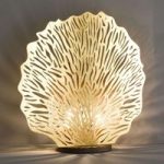 Bordlampe Coral, bladforguldet, højde 51 cm