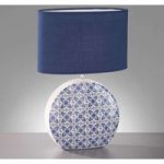 Bordlampe Öland m. oval skærm hvid-blå