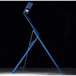 Abstrakt LED bordlampe Jetzt² – blå