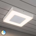 Carrara – hvid LED udendørs loftlampe kvadratisk