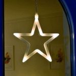 Dekorativt LED billede af stjerne t. vinduet, 19cm