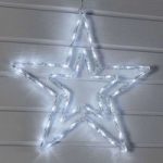 I dobbeltoptik – hvid, lysende LED-stjerne