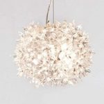 Transparent designer LED hængelampe Bloom, 28 cm