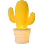Keramik-bordlampe Cactus i gul