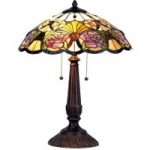 Rose blomsteragtig bordlampe i Tiffany-stil