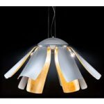 Bladguld designer hængelampen Tropic, 100 cm