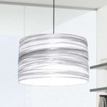 Elegant hængelampe Silence 35 cm sølv, krom