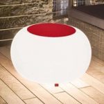 Bubble Outdoor bord, hvidt lys + rødt filt