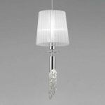 Lilja – elegant hængelampe, krystalpynt, 1 lysk.