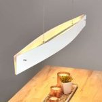 Hvid LED-pendallamoe Malu, dæmpbar, 119 cm