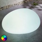RGB-LED-solcellelampe Floriana, stenform, 32 cm