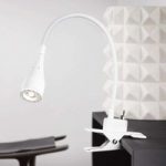 Fleksibel Mento LED-lampe i hvidt med klemme