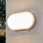 Oval LED-udendørslampe Manda i hvid
