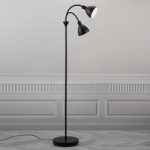 Gulvlampe Ray af sort metal med 2 lyskilder