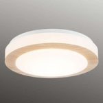 Rund LED-loftlampe Gordon m. trælakering