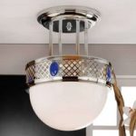 Elegant ALT WIEN nikkel-loftlampe i Art Nouveau st