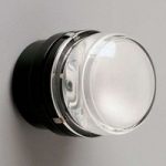 Væglampe med glaslinse Fresnel, sort, IP44