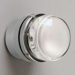 Væglampe med glaslinse Fresnel, grå, IP44