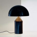Designer bordlampe Atollo med lysdæmper, sort