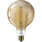 E27 8W LED globepære filament, varmhvid, guld