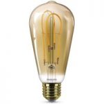 E27 5W LED rustik lyspære Curved, varmhvid, guld