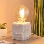 Bordlampe Stone af hvidt marmor